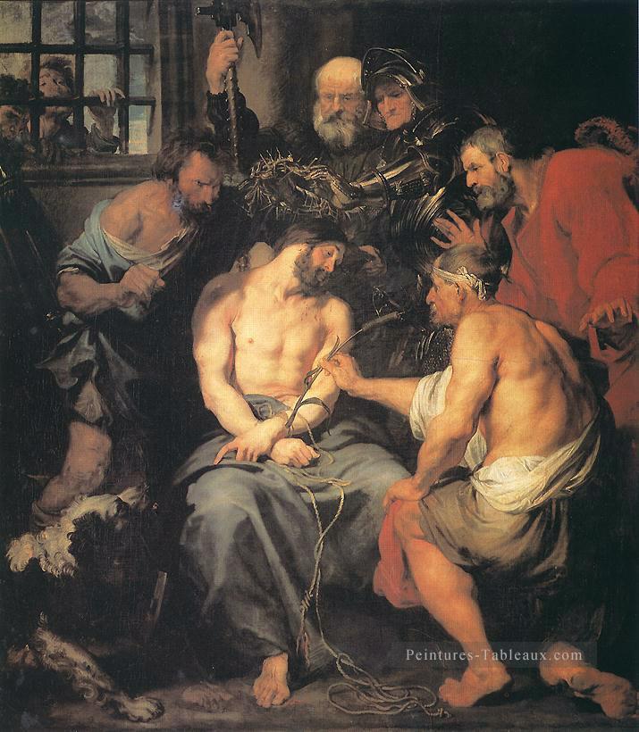 Couronnement avec des épines Baroque biblique Anthony van Dyck Peintures à l'huile